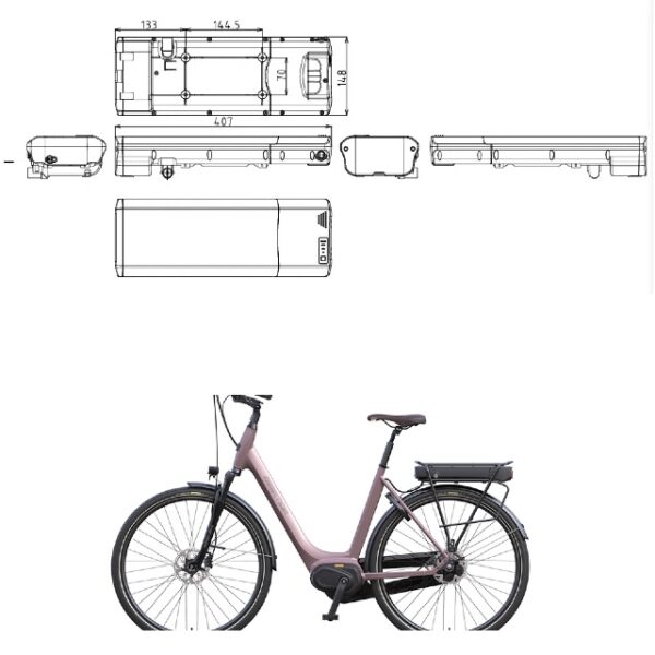 Kangaroo E-bike Battery RK-4C 36V/ 48V Lithium Ion Available - Image 10